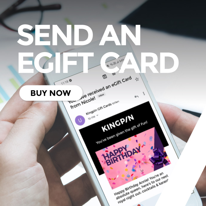 Phone displaying Kingpin Egift card