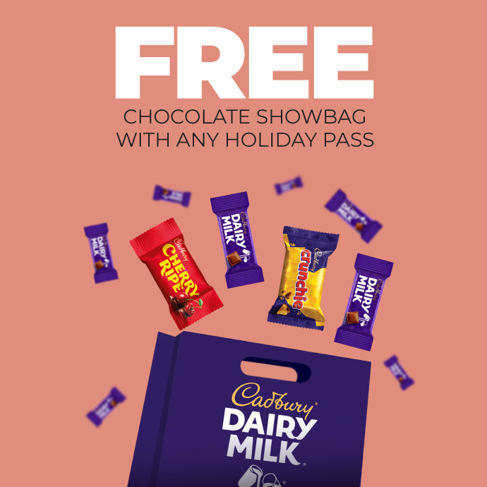 1x Free Chocolate Showbag with any Holiday Pass Purchase