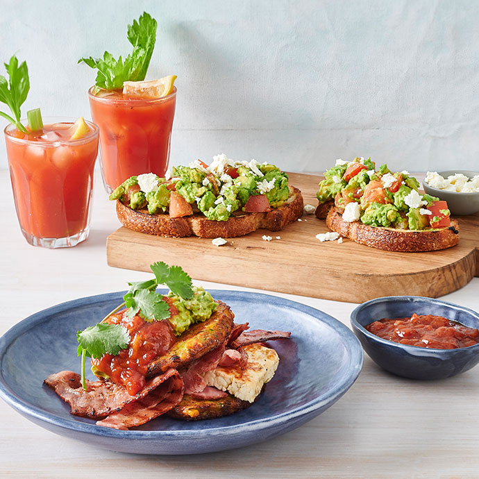 Corn Fritters and Smashed Avocado